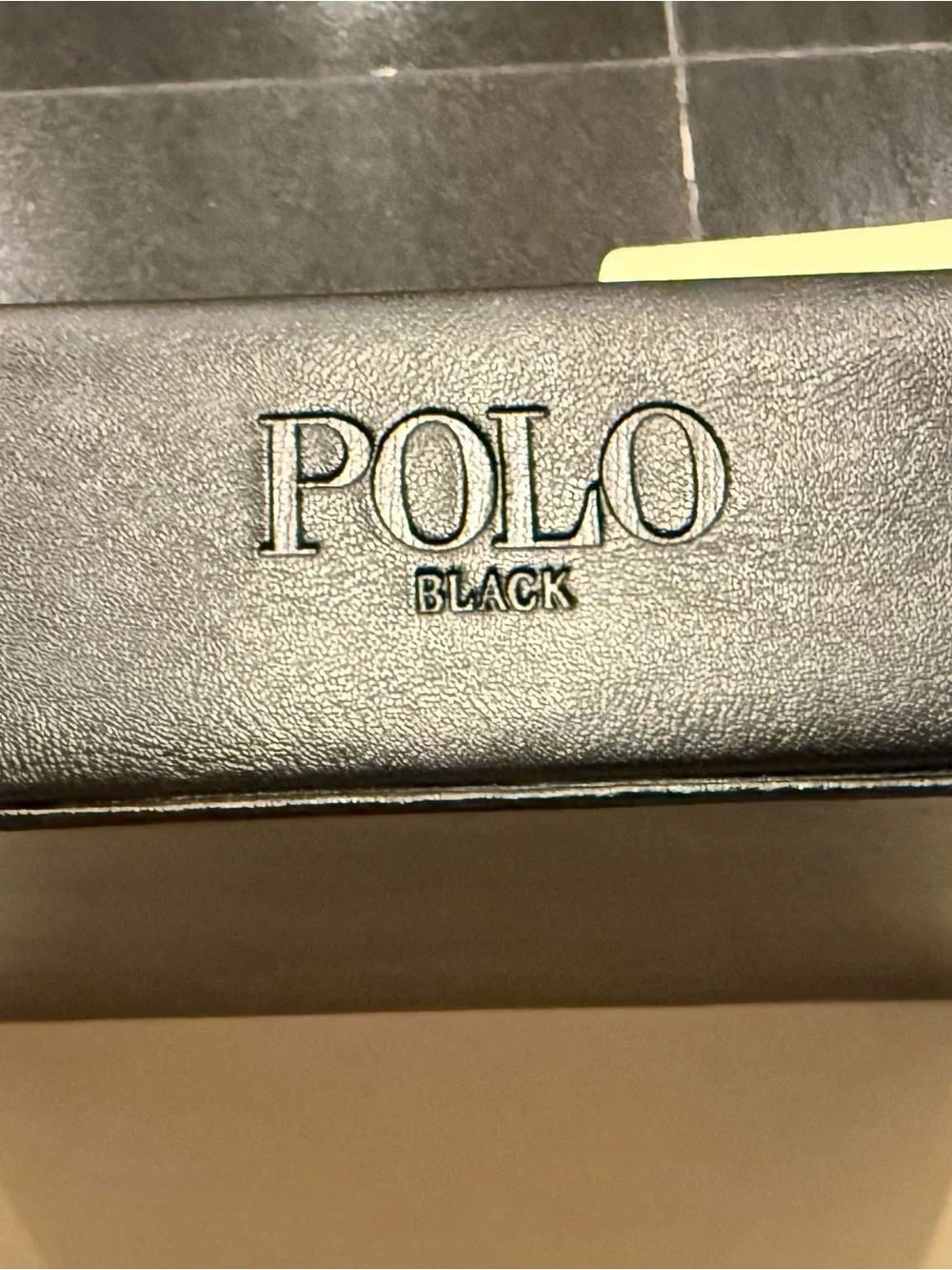 Polo Black Leather Tray with Handles
